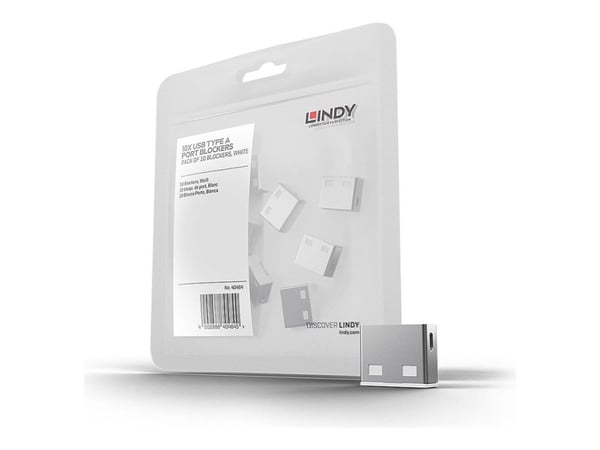 Lindy USB Port Blocker - USB-portsperrer - hvit (en pakke 10)