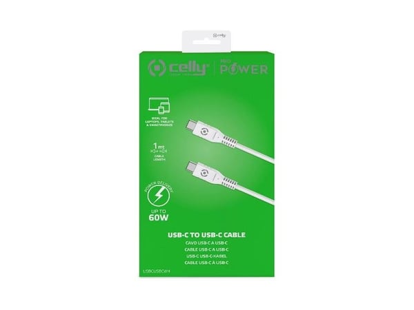 Celly USBCUSBCWH, 1 m, USB C, USB C, Hvid