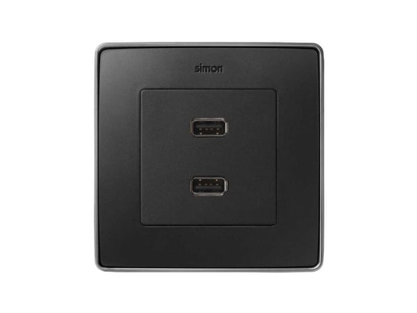 Simon 8201090-038, grafit, Plast, Simon 82, USB, IP20, CE