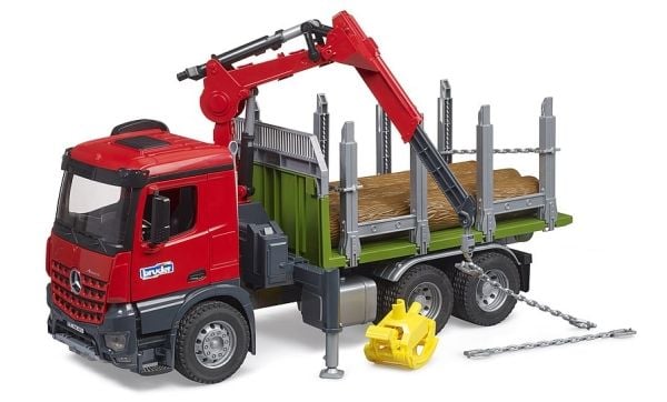 Brother - MB Arocs tømmertransportbil med lastekran, grip + 3 stokker