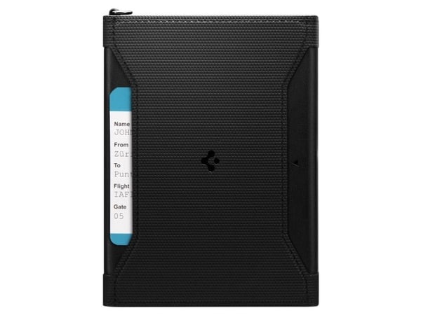 Spigen - Lomme for pass - vegan Velo leather - svart