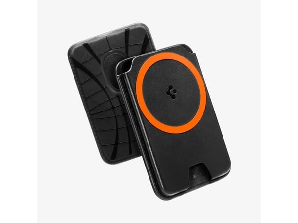 Spigen Valentinus, Kortholder, Svart, PU lær, Apple, MagSafe Device, 1 stykker