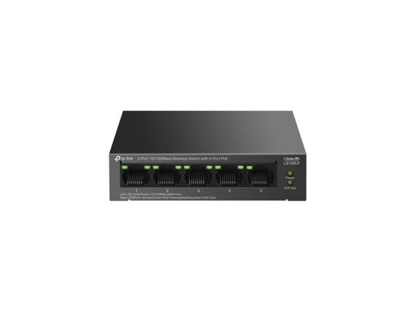 TP-Link LiteWave LS105P, Hallitsematon, Fast Ethernet (10/100), Power over Ethernet (PoE), Seinään kiinnitettävä