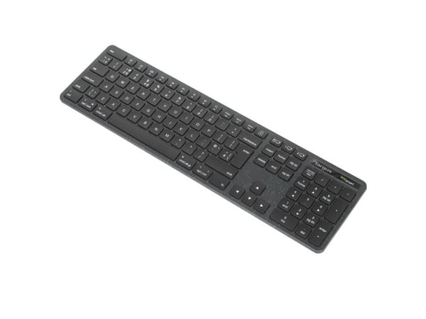 Targus EcoSmart AKB873UK, Täysikokoinen (100 %), Langaton, RF Wireless + Bluetooth, QWERTY, musta