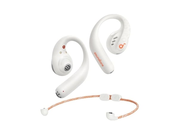 Soundcore AeroFit Pro - True wireless-hodetelefoner med mikrofon - åpent øre - over-øret-montering - Bluetooth - hvit
