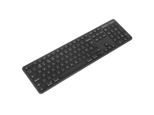Targus EcoSmart AKB873NO, Täysikokoinen (100 %), Langaton, RF Wireless + Bluetooth, QWERTY, musta