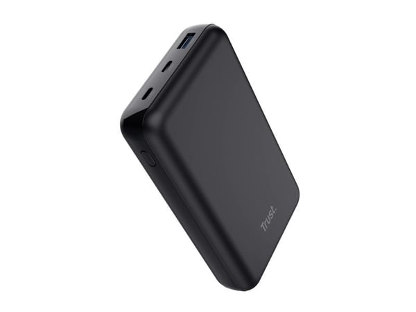 Trust Laro - Strømbank - 20000 mAh - 100 watt - 5 A - QC 3.0, Power Delivery 3.0 + PPS - 3 utgangskontakter (4 pin USB Type A (QC 3.0), 2 x 24 pin ...