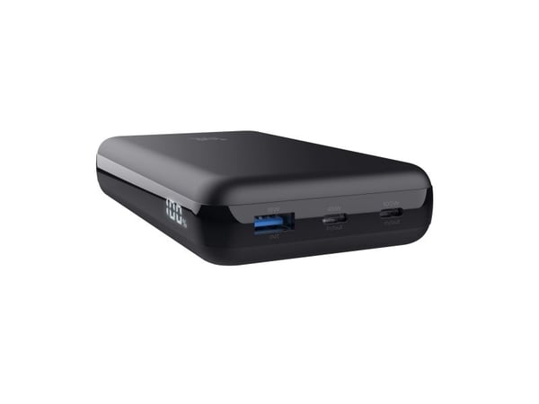 Trust Laro - Strømbank - 20000 mAh - 100 watt - 5 A - QC 3.0, Power Delivery 3.0 + PPS - 3 utgangskontakter (4 pin USB Type A (QC 3.0), 2 x 24 pin ...