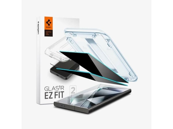 Spigen GLAS.tR EZ Fit, Samsung, Galaxy S24 Ultra (2024), Ripebestandig, Sort, 2 stykker