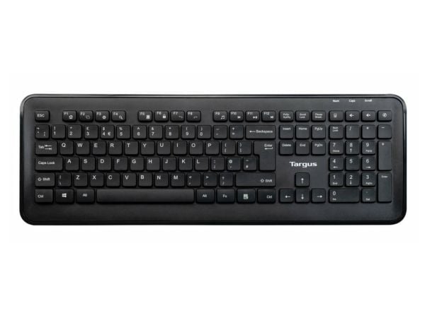 Targus - Tastatur- og mussett - kombinasjon - full size - trådløs - 2.4 GHz - QWERTY - Nordisk - svart