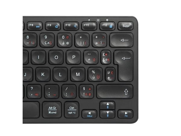 Targus - Tastatur - multi-enhet - compact - bakteriedrepende middel - trådløs - Bluetooth 5.1 - Fransk - svart