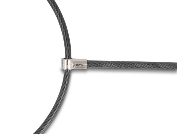 Navilock - Lås för säkerhetskabel - dubbelplatser, 3 x 7 mm, 2.5 x 6 mm - svart, silver - 1.8 m