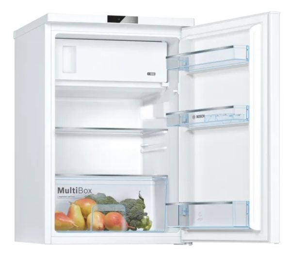 Bosch Serie | 2 KTL15NWEB - Kjøleskap med fryserboks - under disken - bredde: 56 cm - dybde: 58 cm - høyde: 85 cm - 120 liter - Klasse E - hvit