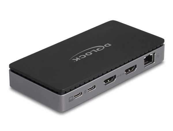 Delock - Dokkingstasjon - USB-C / Thunderbolt 3 / Thunderbolt 4 - 2 x HDMI - 1GbE
