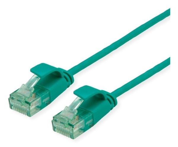 ROLINE RM UTP, SLIM PatchCord, Cat6A/Cl.EA, grön, 0,5m