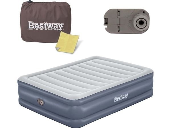 Bestway 6713I / 23, Dubbelmadrass, Queen size-säng, Rektangel, inomhus, Inbyggd luftpump