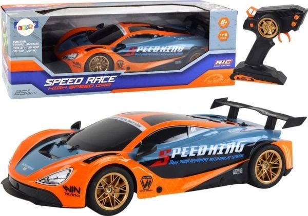 LeanToys Suuri urheiluauto kauko-ohjattava 1:10 oranssi