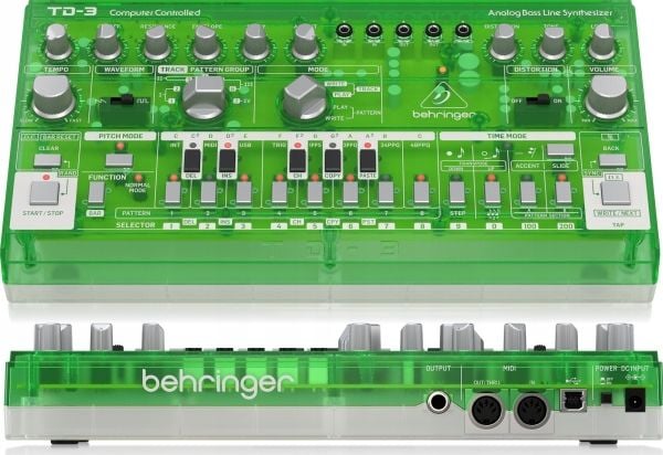 Behringer Behringer TD-3-LM Bass line synthesizer, gjennomsiktig grønn