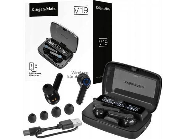 Kruger&Matz M19 trådløse hodetelefoner svart Kruger&Matz M19 trådløse hodetelefoner svart