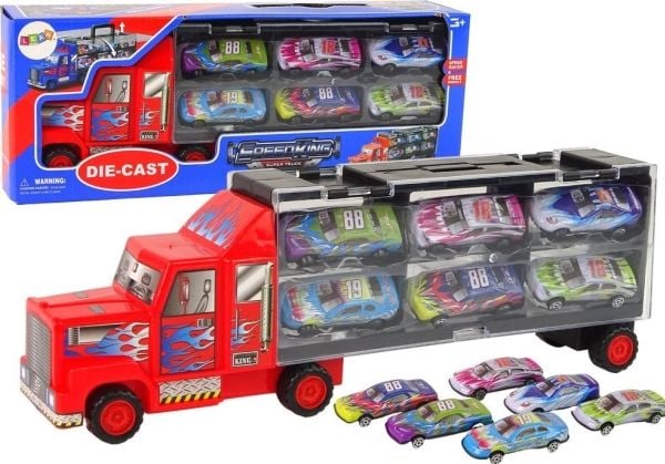 LeanToys Transport Truck Racing Cars 12kpl.