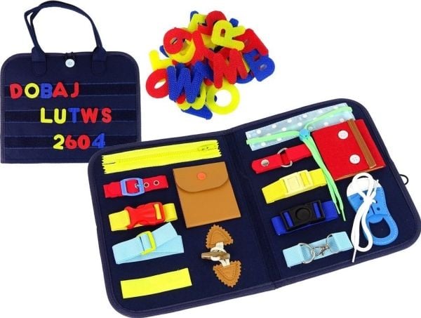 LeanToys koffert sensorisk manipulasjonsbrett for småbarn LeanToys koffert sensorisk manipulasjonsbrett for småbarn