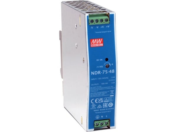 LevelOne ind. Strømforsyning POW-4822 48VDC 75W DIN-skinne PoE