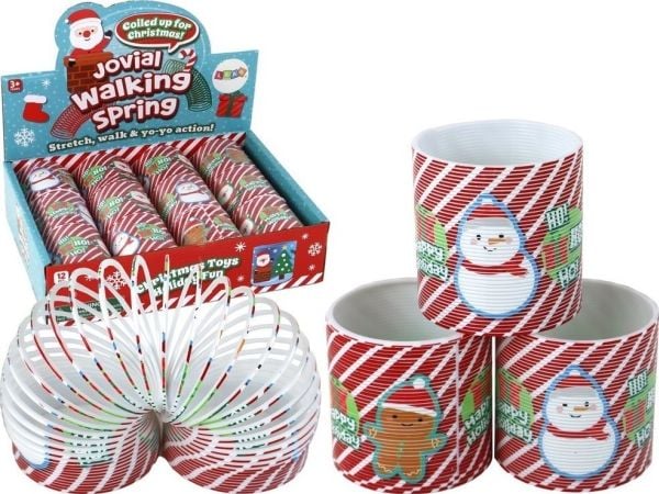 LeanToys ikonisk fjær hvit/rød julemotiv avslapningsleketøy 6 cm