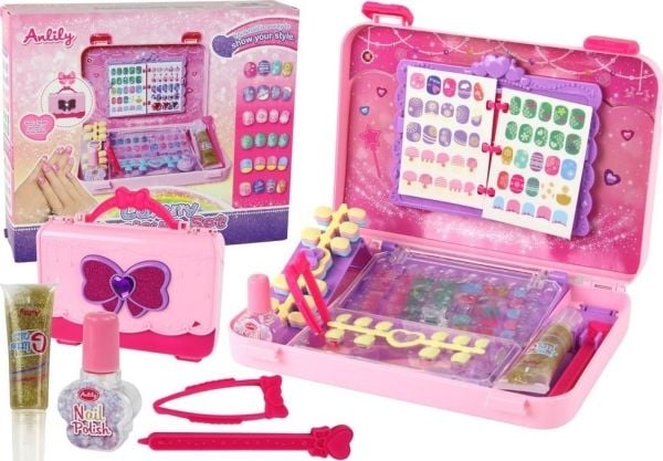 LeanToys etui med tilbehør til negler/manikyr neglemerker tips