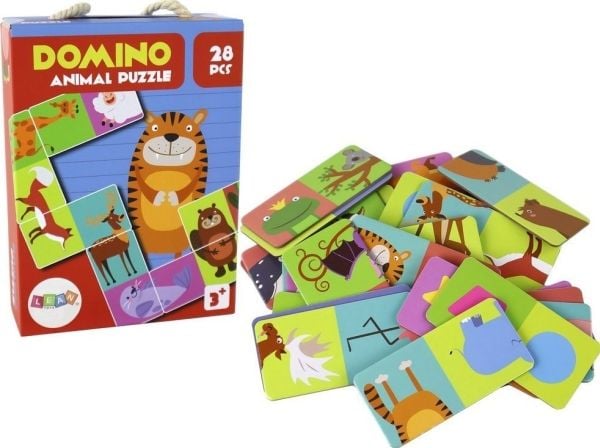 LeanToys dyre logisk puslespill, tofyllet domino, 10 cm x 5 cm, 28 deler
