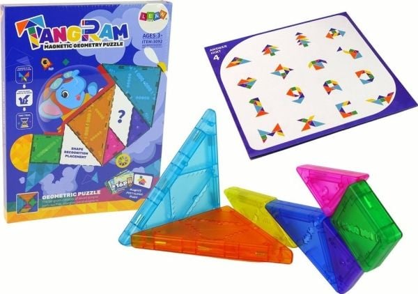 LeanToys Tangram Puzzle 7 magneettista palikkaa