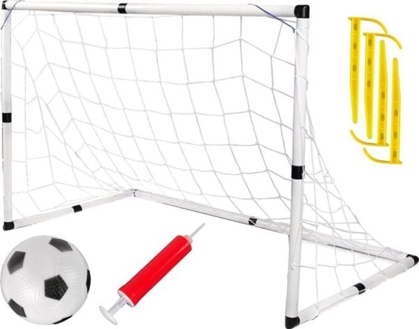 LeanToys stort fotballmål - fotballspill, ball, pumpe
