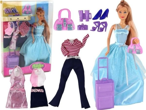 LeanToys dukkesett med utkledning koffert veske eventyr