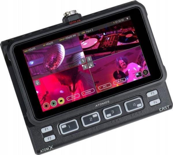 Atomos AtomX Cast, Konfigurasjonsadministrasjonsenhet, Sort, Plast, 1 stykker, DC, 129 mm