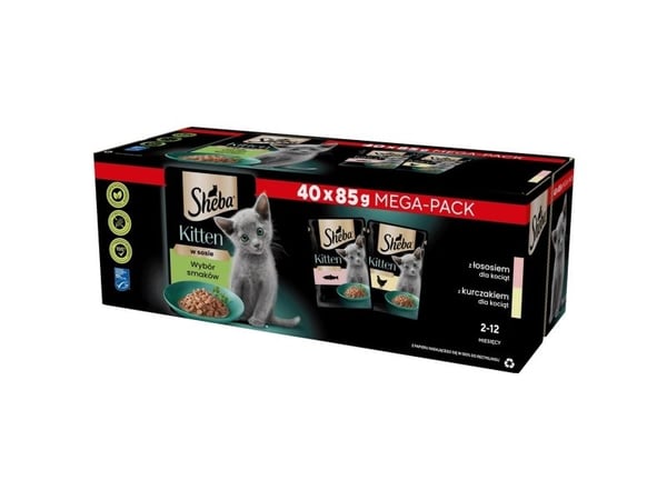 Sheba våtfoder kattungar, smakmix i sås 85 g x 40 st