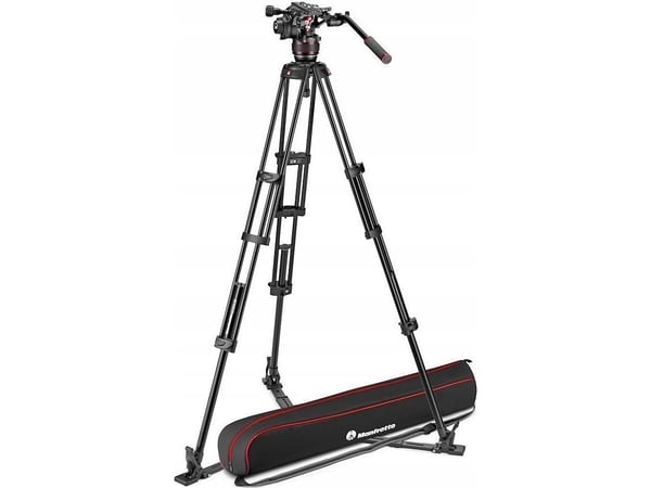 Manfrotto Twin Alu kolmijalka ja 608 alempi levityspää