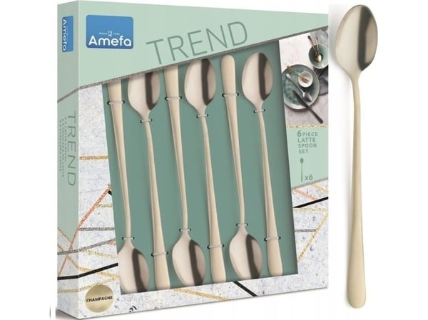 Amefa Austin 1410 - 6 Iced Teaspoons in trend box  - champagne