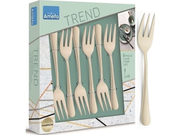 Austin 1410 - 6 kakegafler i trendboks - champagne
