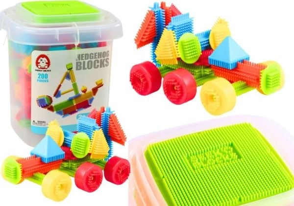 LeanToys byggesett i en boks 200 deler flerfarget