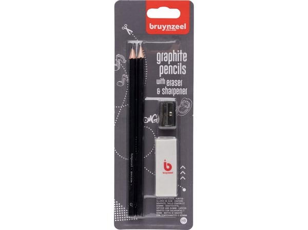 Bruynzeel Teens Graphite Pencil HB Sharpener&Eraser 4
