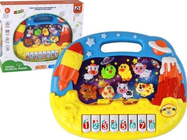 LeanToys læringspiano orgel leketøy engelsk dyr kosmos