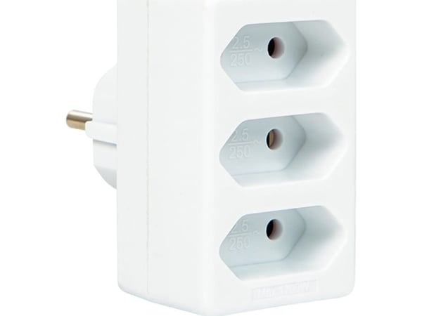 Blow 98-603# grenfordeler r-3 til 3 uttak uten jording, flat