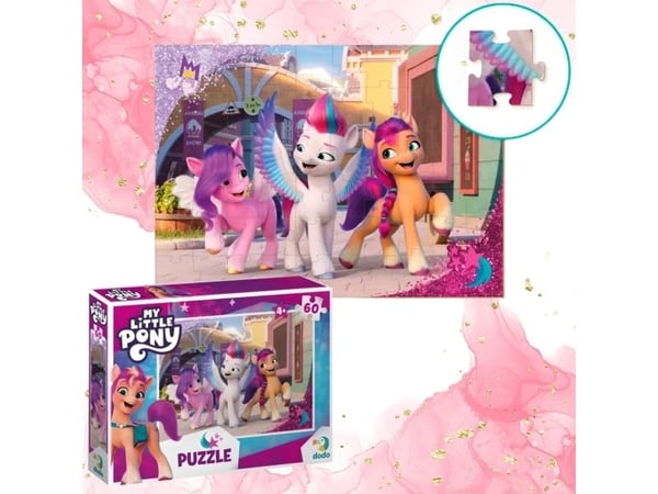 Dodo puslespill "My Little Pony" (ikke-mønster/ikke ferdig) 60 biter, søte ponnier for barn