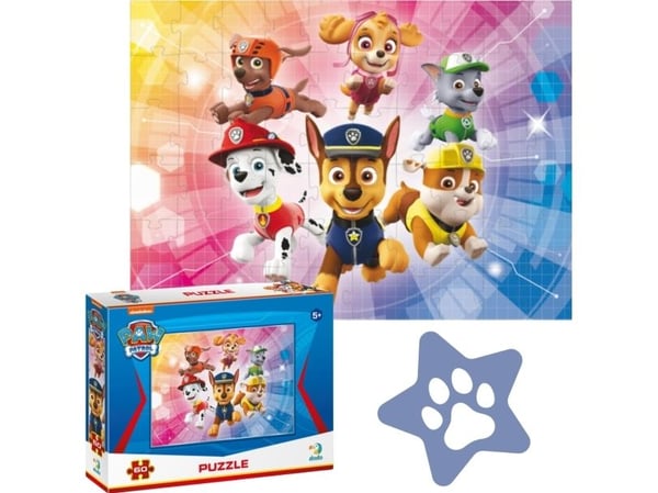 Dodo PUZZLE PSI PATROL PAW PATROL 60 elementer, fargerikt puslespill