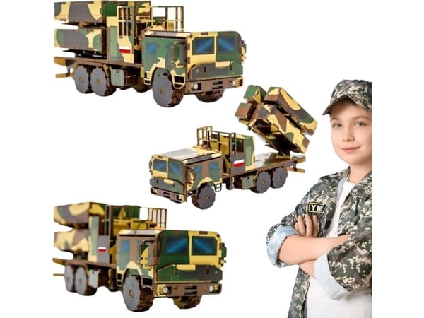 PuzzleOK militærkjøretøy – tre 3D puslespillmodell, militærbil