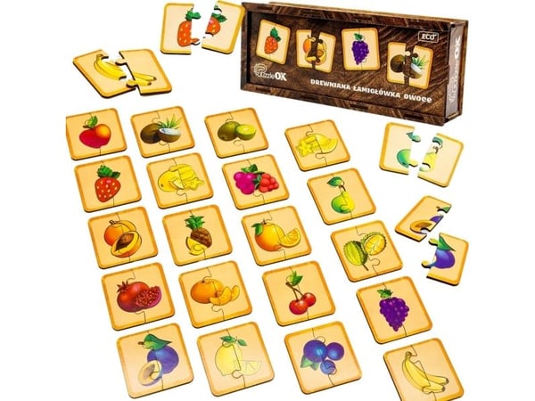 PuzzleOK trepuslespill - frukter koble sammen halve puslespill