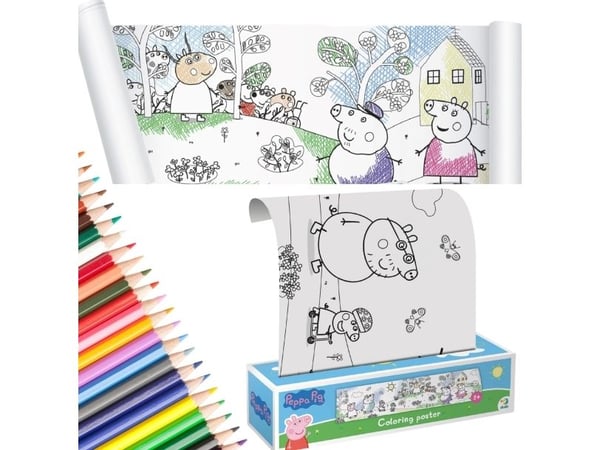 Dodo kreativt sett for maling/tegning fargelegging rull Gris Peppa Pig Dodo kreativt sett for maling/tegning fargelegging rull Gris Peppa Pig