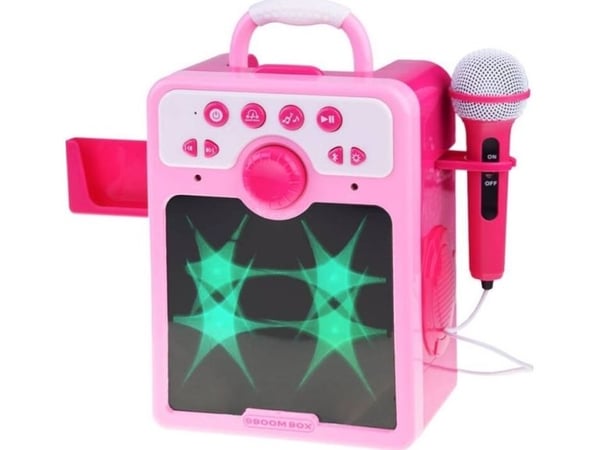 Jokomisiada rosa musikktaler Boombox for barn med mikrofon IN0166