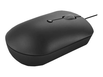 Lenovo 400 - Mus - kompakt - optisk - 4 knapper - kablet - ravnsort - løsvekt