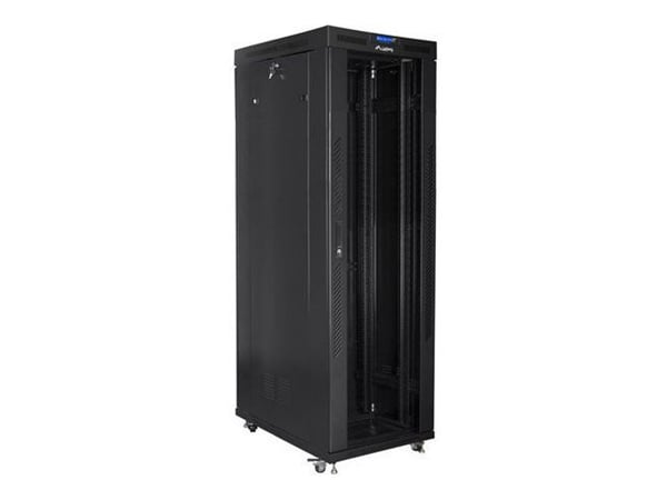 Lanberg skåp 19 "Stående hyllskåp 42U 800X1000 svart LCD glasdörr LANBERG (FLAT PACK)