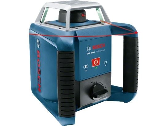 Bosch GRL 400 H, 400 m, 0,08 mm/m, 5°, 600 RPM, Punainen, 635 nm (< 1 mW)
